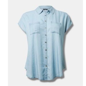 Women’s Torrid Button Front Dolman Chambray Blouse Plus Size 5X